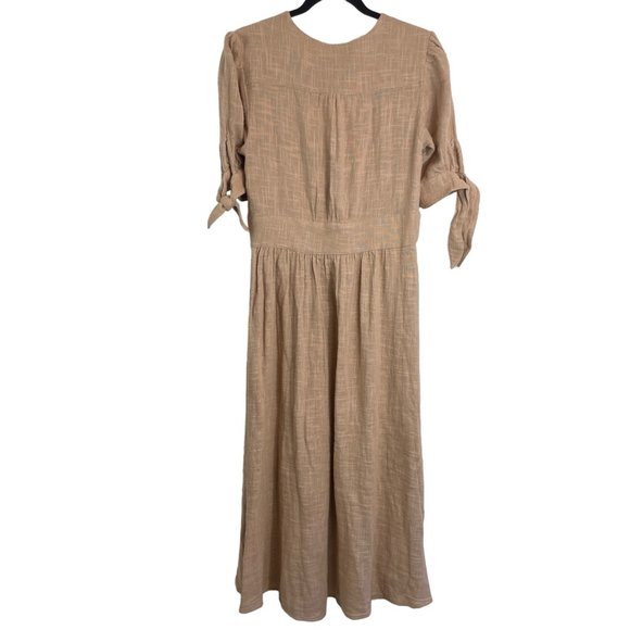 NWT Free People Love of my Life Button Front V Neck Midi Dress Khaki Size S - Picture 10 of 10